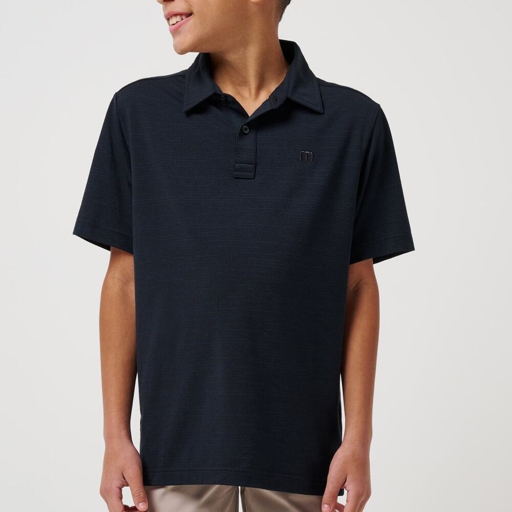 Travis Mathew The Heater Youth Polo Black Large